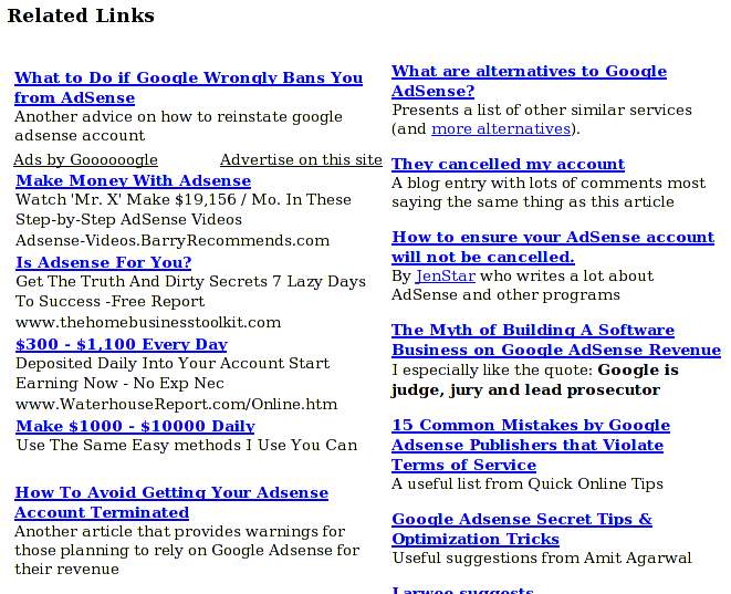 blending ads with links